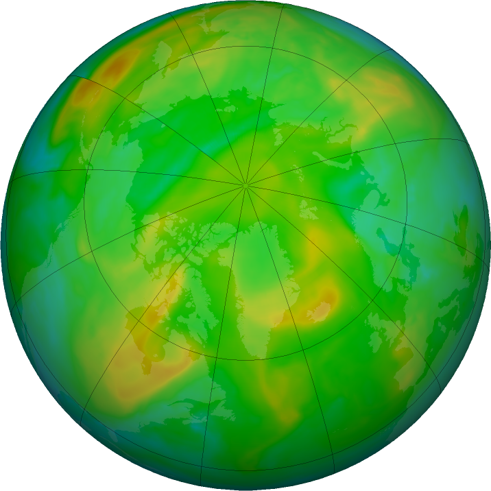 Arctic ozone map for 22 June 2021